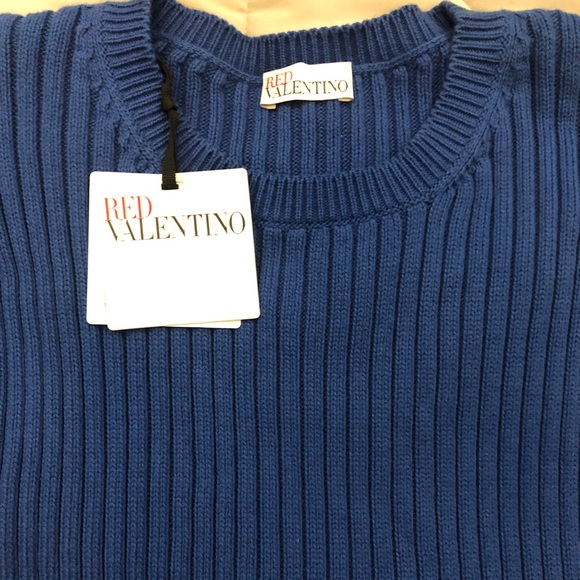 RED VALENTINO Blue Crewneck Sweater-NWT-XS - Picture 5 of 7